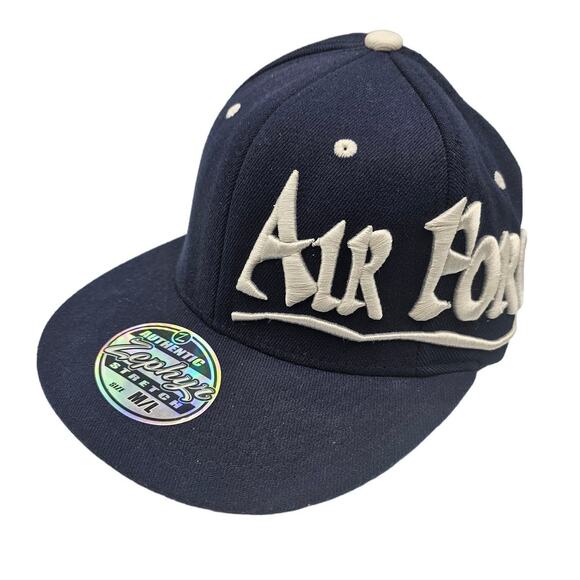 Zephyr 32/5 Chopped Mens Sz M/L Fitted Baseball Hat Embroidered Air Force Blue - Picture 1 of 5